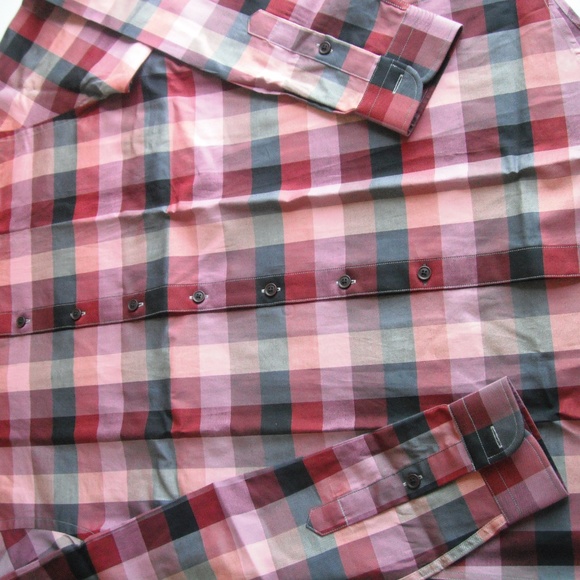 Frank & Oak Multiple Reds Check Long Sleeve Shirt - Picture 8 of 8